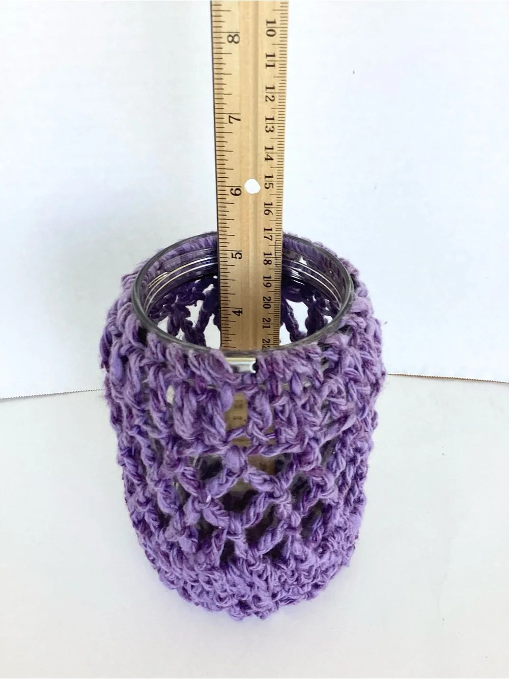 Vase Container Cover Handmade Crochet Purple Boho - Picture 5 of 11
